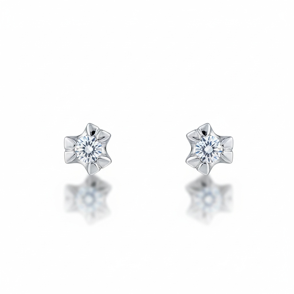 PENDIENTES ORO BLANCO 18KL DIAMANTES