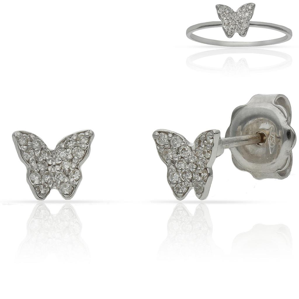 PENDIENTES ORO BLANCO 18KL DIAMANTES
