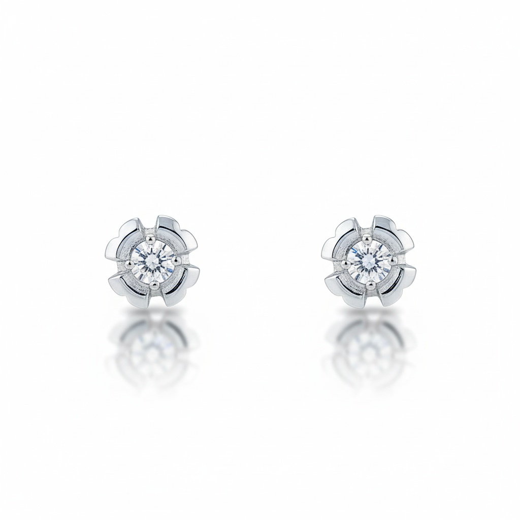 PENDIENTES ORO BLANCO 18KL DIAMANTES