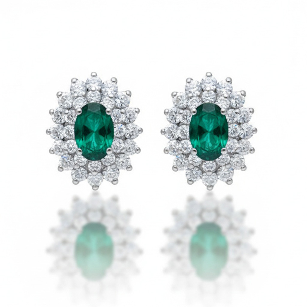 PENDIENTES ORO BLANCO 18KL DIAMANTES 
