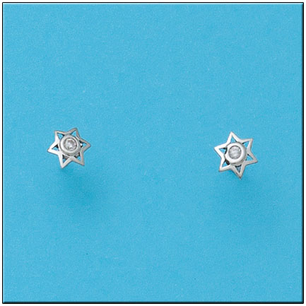 PENDIENTES ORO BLANCO 18KL ESTRELLAS