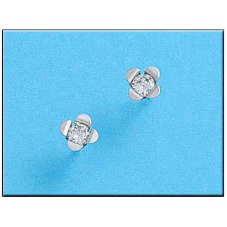 PENDIENTES ORO BLANCO 18KL FLOR