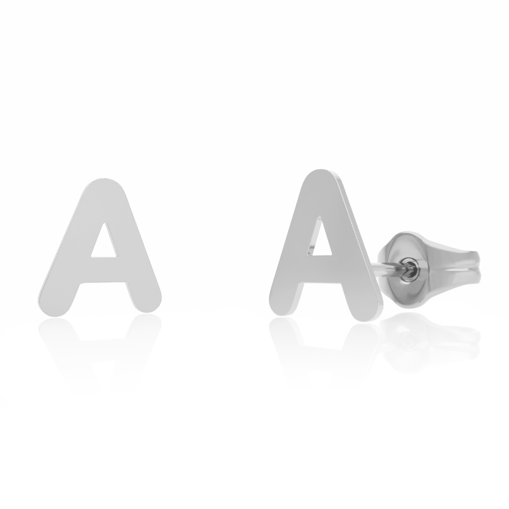 PENDIENTES ORO BLANCO 18KL INICIALES