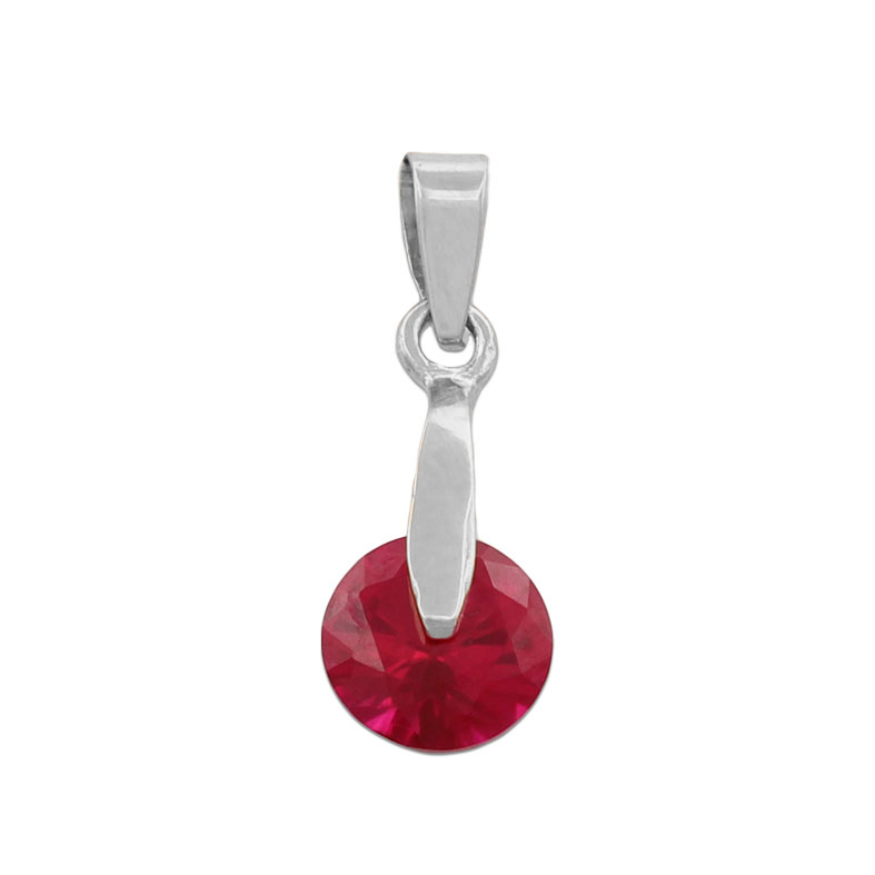 COLGANTE ORO BLANCO 18KL PIEDRA ROJA