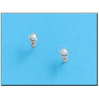 PENDIENTES ORO BLANCO 18KL PERLAS
