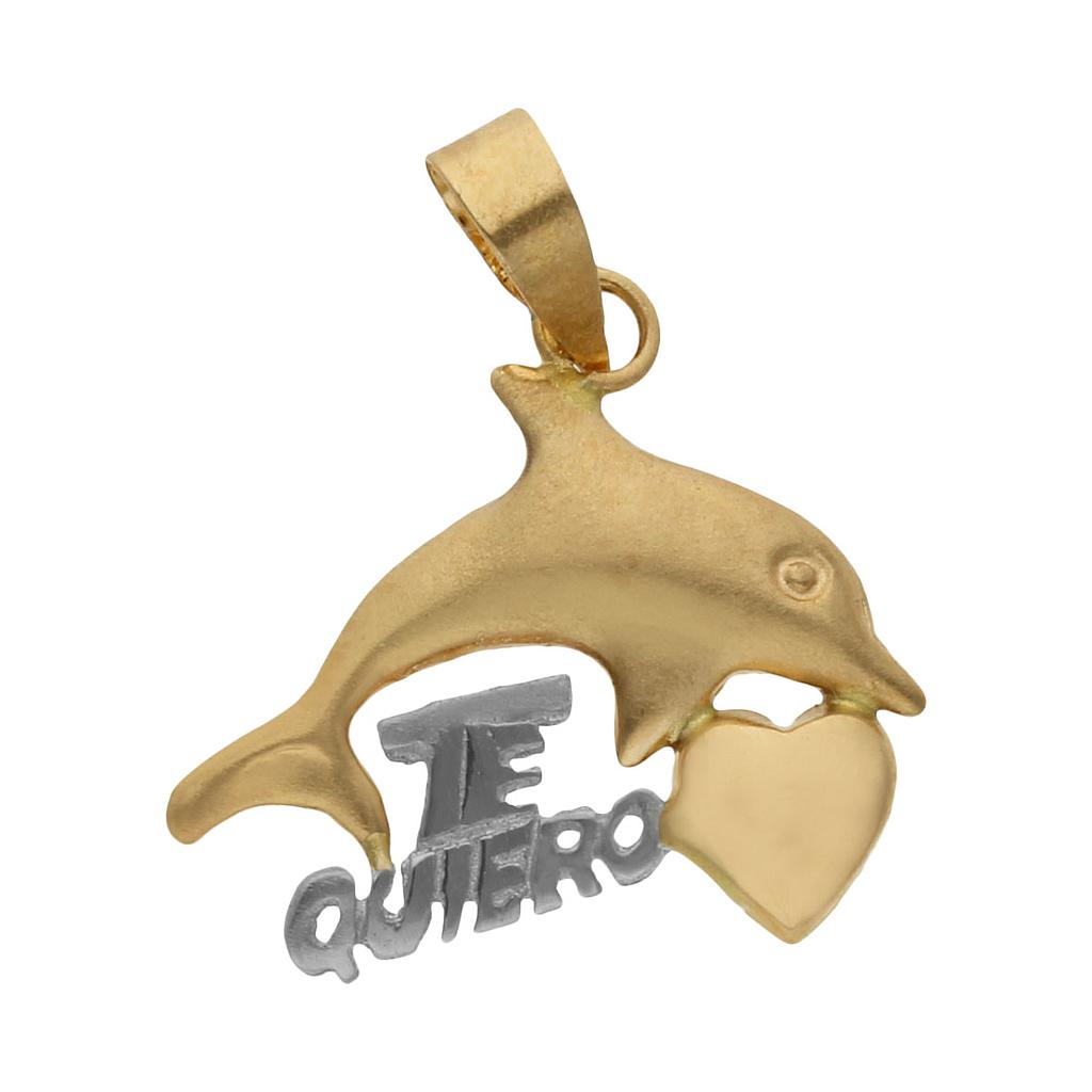 COLGANTE ORO DE 18KL DELFIN Y CORAZON