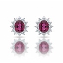 PENDIENTES ORO BLANCO 18KL RUBIES FINOS