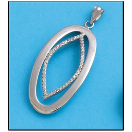 COLGANTE OVAL CIRCONITAS PLATA 925MM