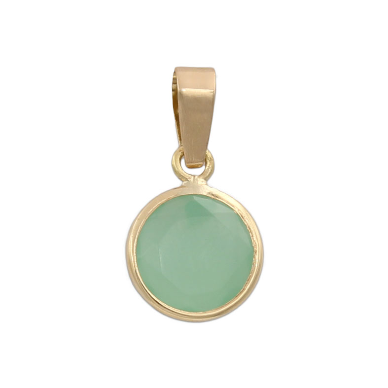 COLGANTE REDONDO ORO 18KL COLOR VERDE