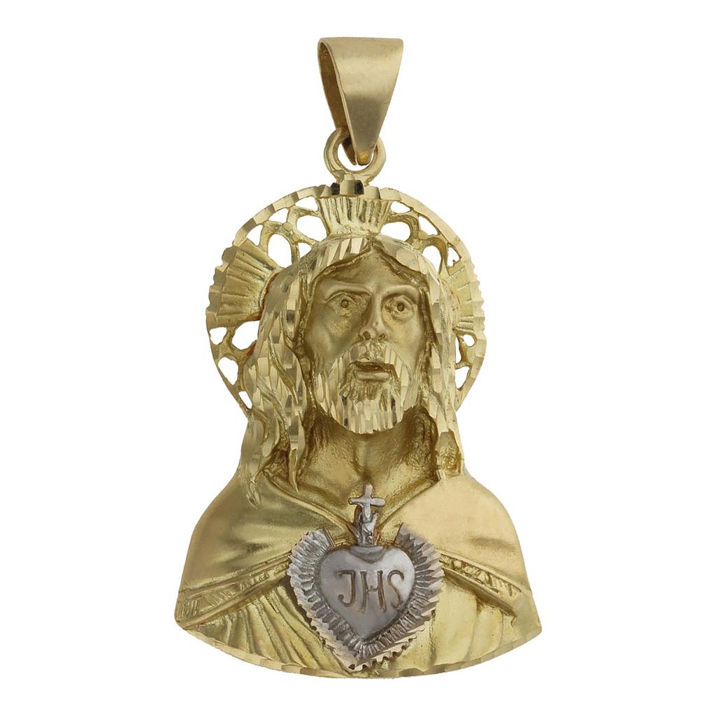 COLGANTE SAGRADO CORAZON ORO 18KL - 31x47MM