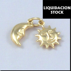 COLGANTE SOL Y LUNA - PLATA 90 Y ORO 10