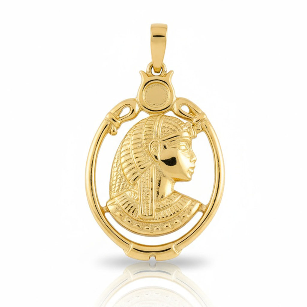CABEZA ORO 18KL EGIPCIA ISIS - 25X35MM