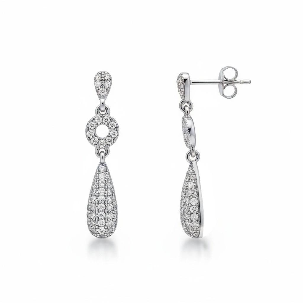 PENDIENTES PLATA 925MM CIRCONITAS