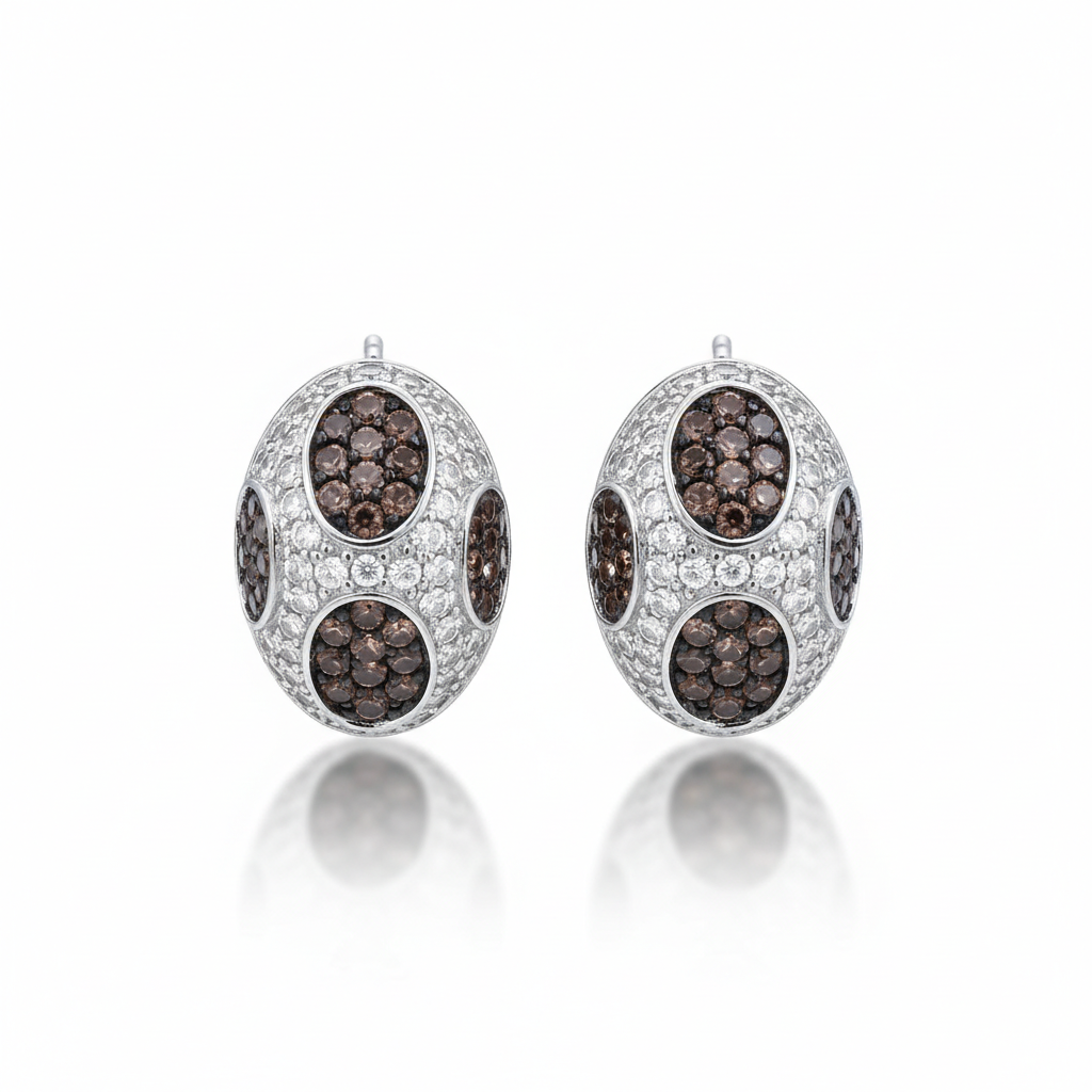 PENDIENTES PLATA 925MM CIRCONITAS NEGRAS