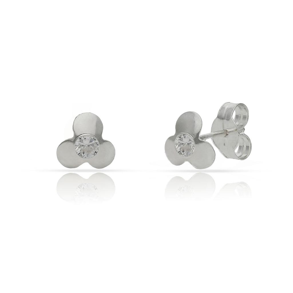 PENDIENTES PLATA 925MM FLOR CIRCONITAS - 6MM