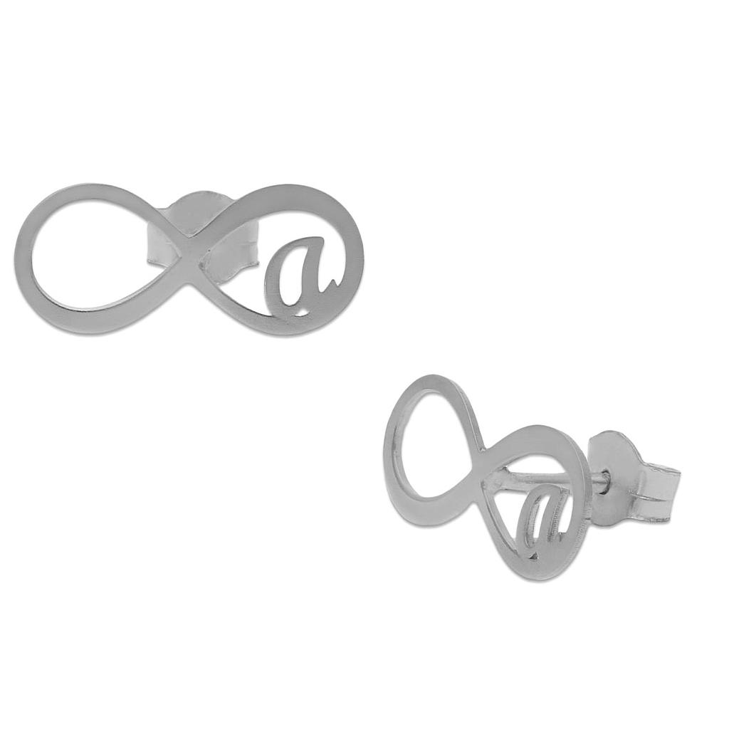 PENDIENTES PLATA 925MM INFINITO + INICIALES