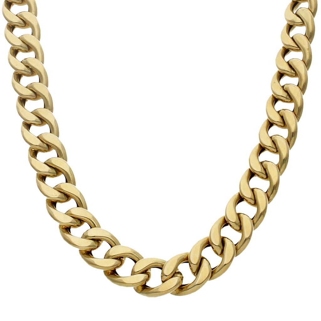 COLLAR HUECO BARBADO ORO 18KL 13MM