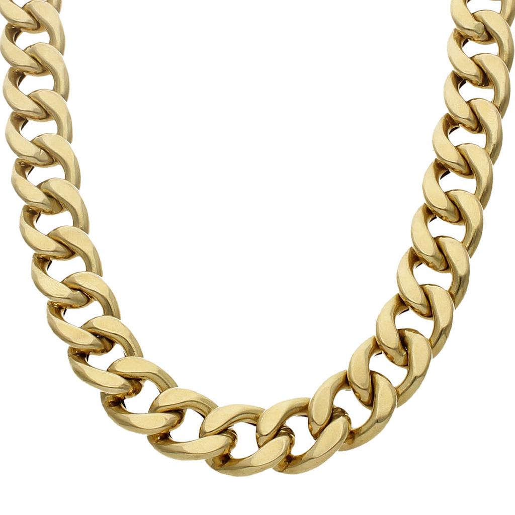 COLLAR HUECO BARBADO ORO 18KL 15MM