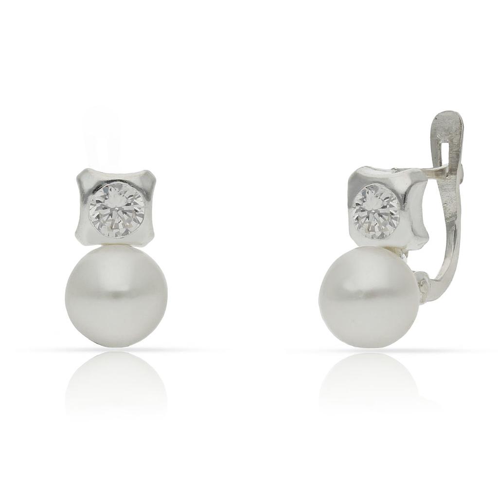 PENDIENTES PLATA 925MM PERLAS
