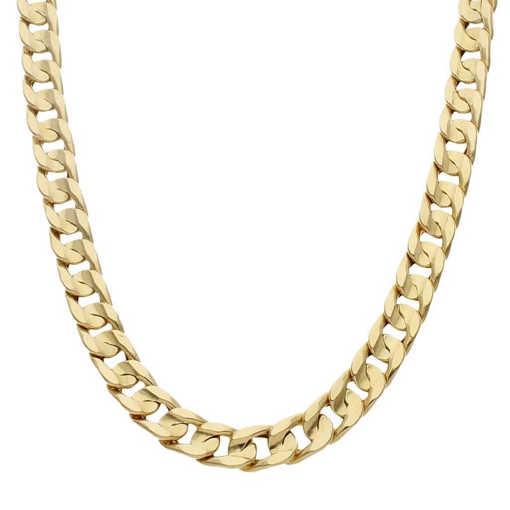 COLLAR HUECO BARBADO ORO 18KL 9MM