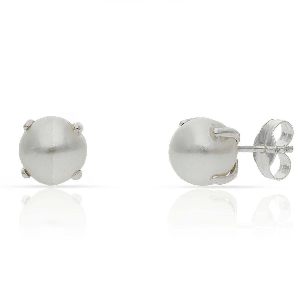 PENDIENTES PLATA 925MM PERLAS - 7MM