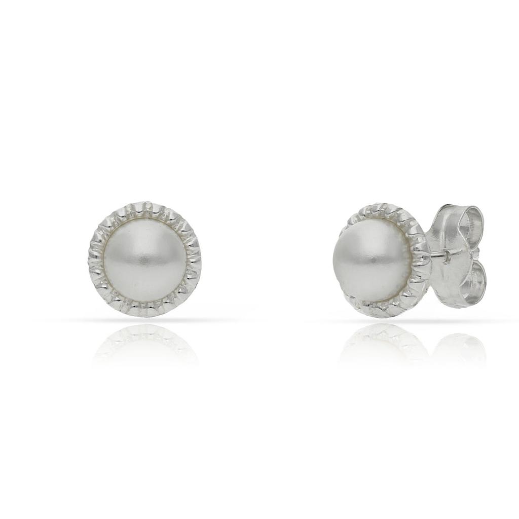 PENDIENTES PLATA 925MM PERLAS - 7MM