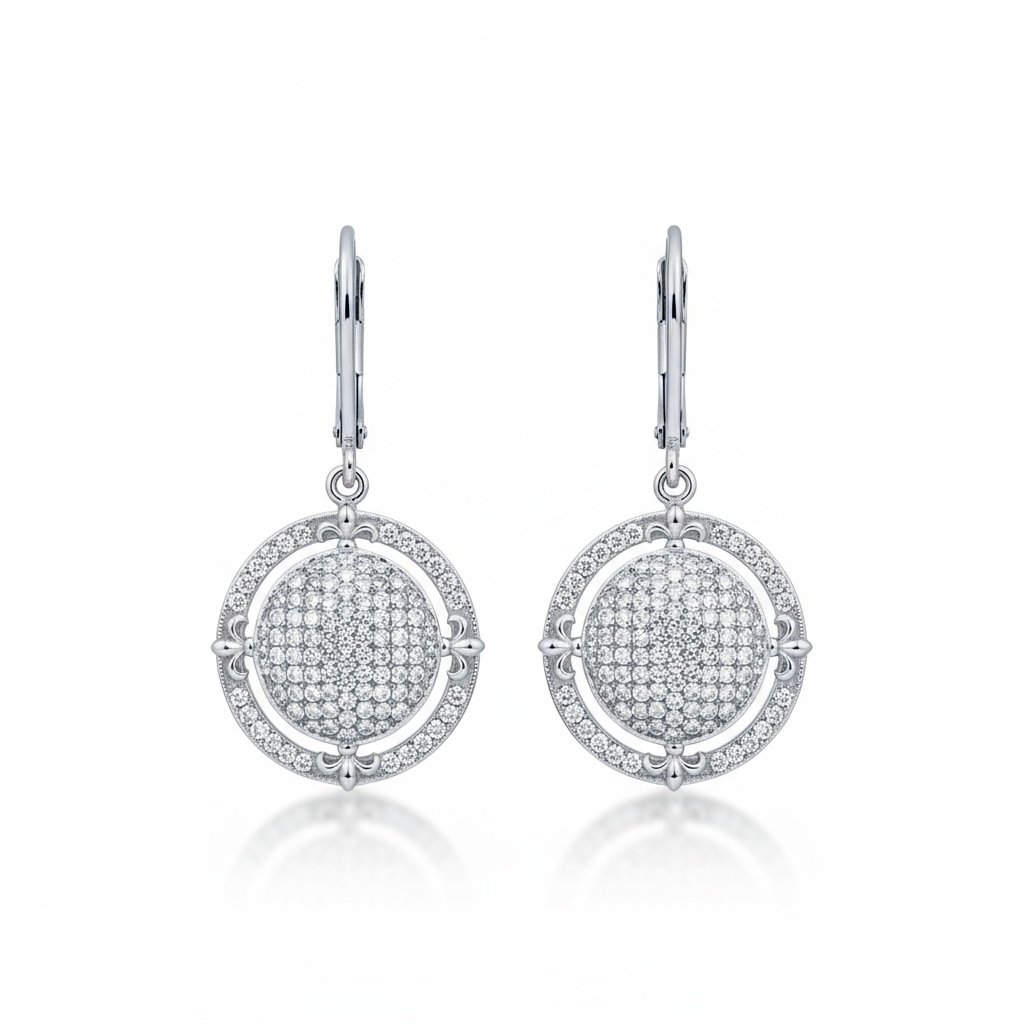 PENDIENTES PLATA 925MM REDONDO CIRCONITAS