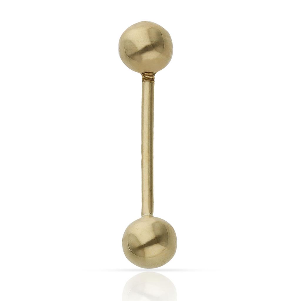 PIERCING ORO 18KL LENGUA BOLAS