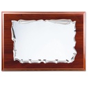 PLACA HOMENAJE METAL PLATEADO 26X21CM - 19X13CM