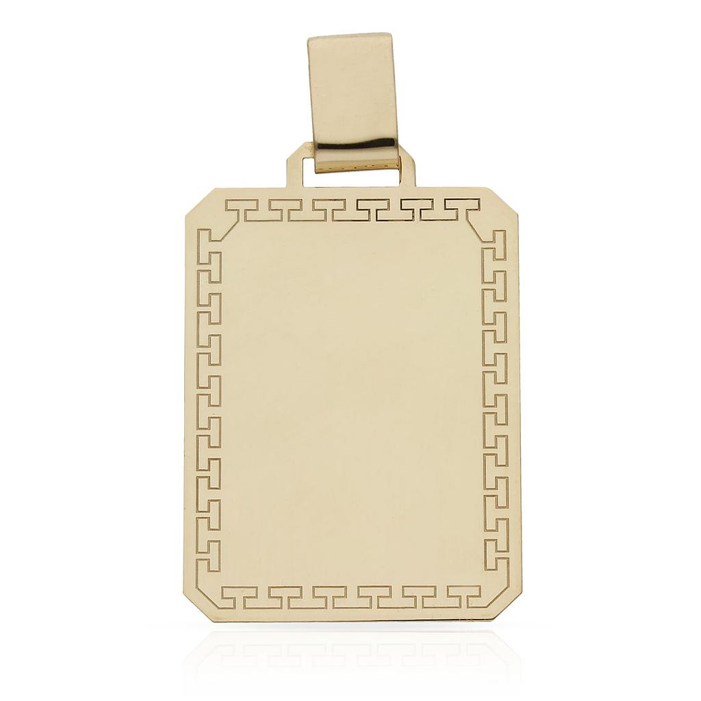 PLACA ORO 18KL GRECA - 23x32MM