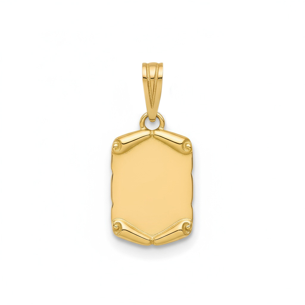 PLACA ORO 18KL PERGAMINO LISO - 12X18MM