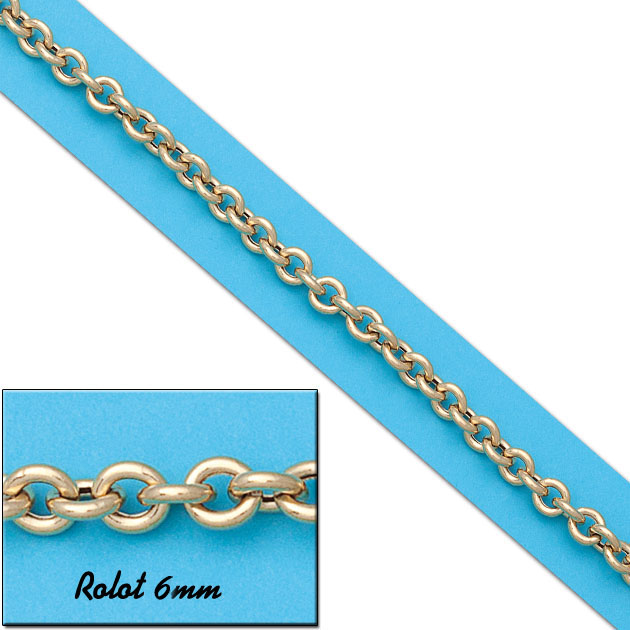 COLLAR ROLOT HUECO 6MM ORO 18KL