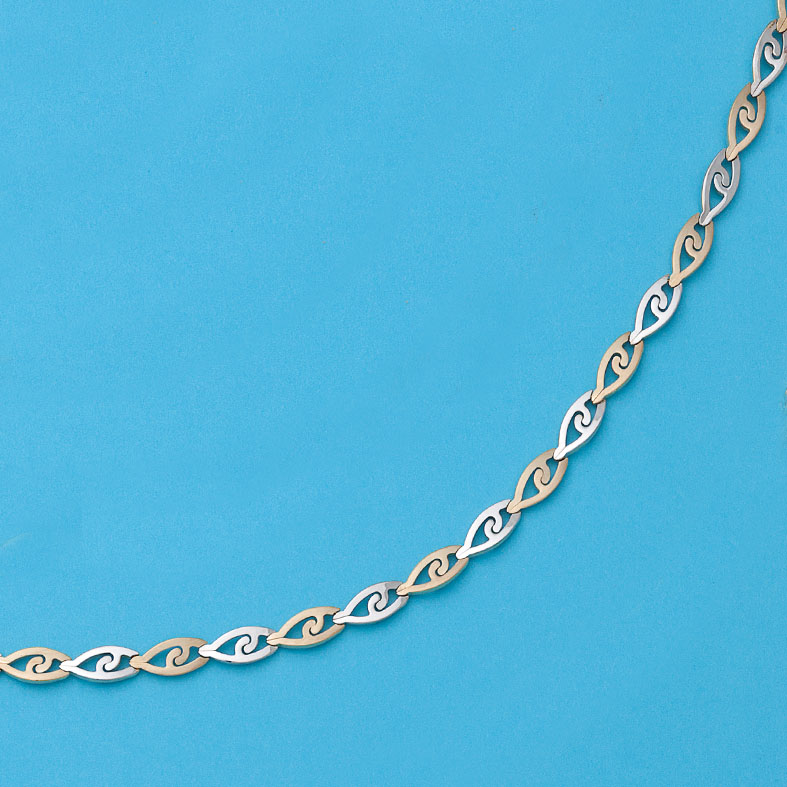 COLLAR TROQUELADO BICOLOR ORO 18KL