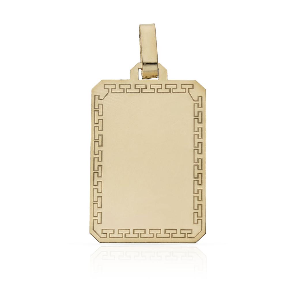 PLACAS ORO 18KL GRECA - 19x28MM