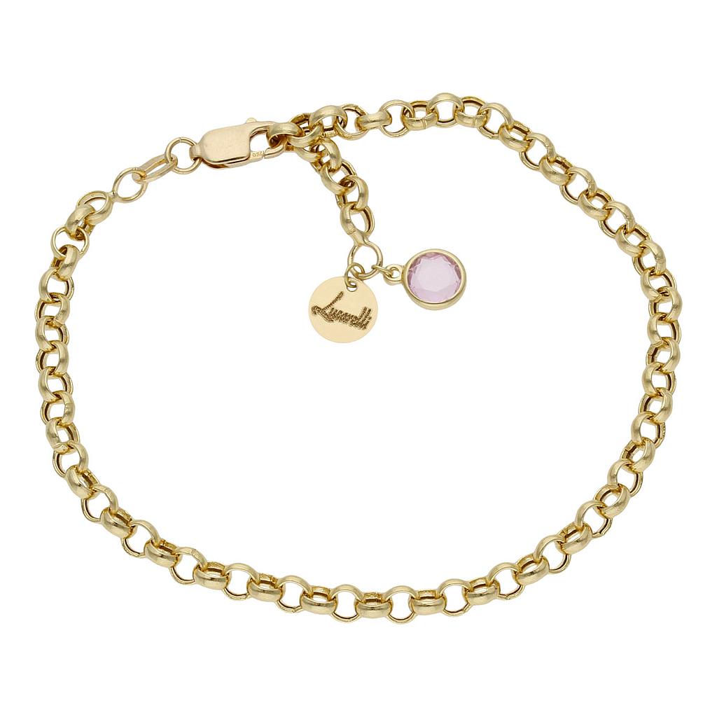 PULSERA MI HISTORIA ORO 18KL 4MM - ROSA