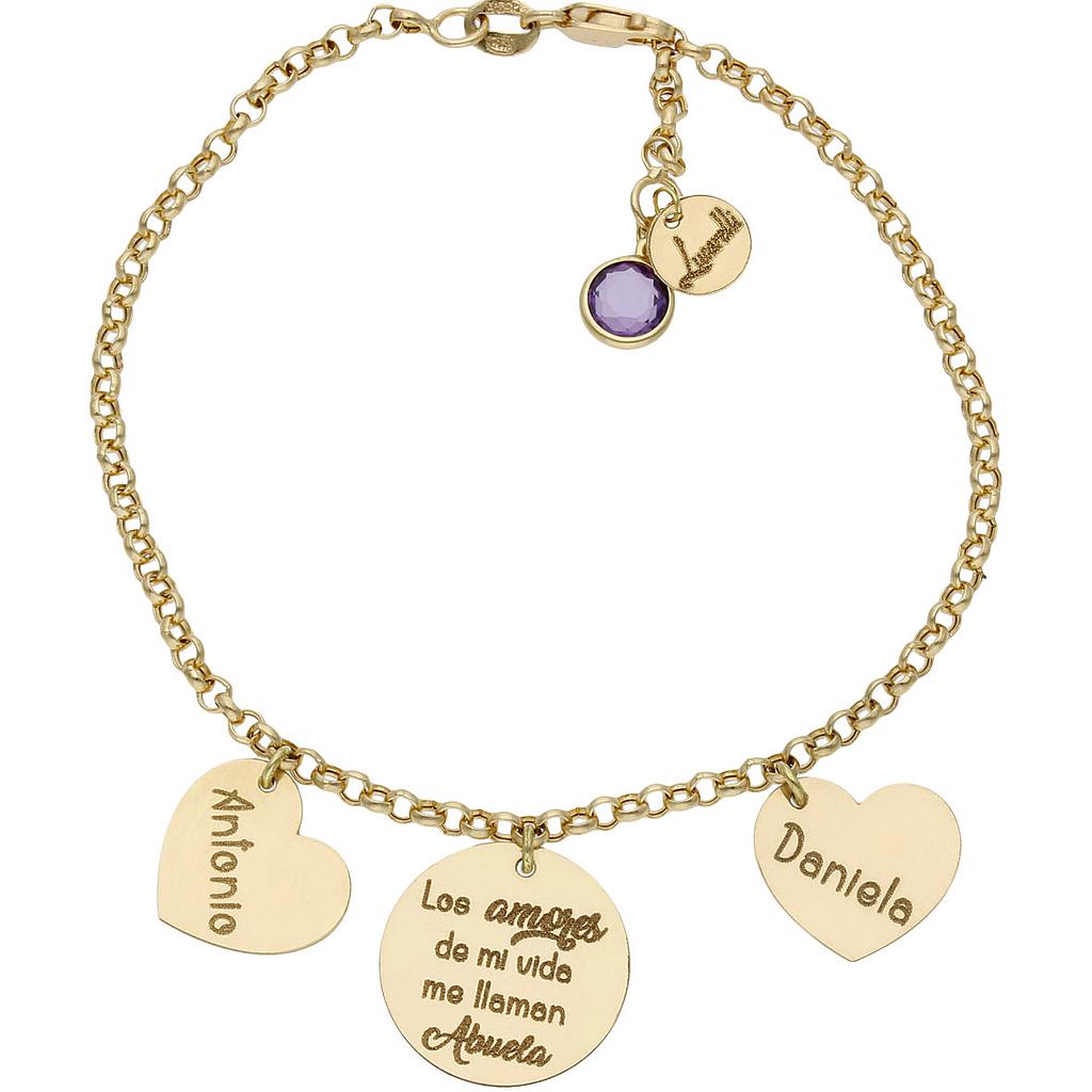PULSERA MI HISTORIA ORO 18KL AMORES