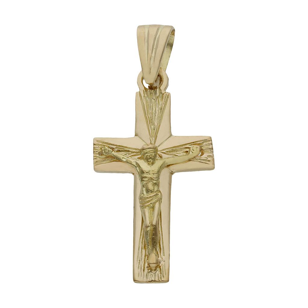 CRUZ + CRISTO ORO 18KL - 15x29MM