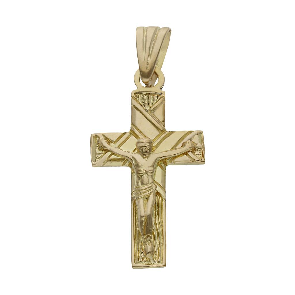 CRUZ + CRISTO ORO 18KL - 15x29MM