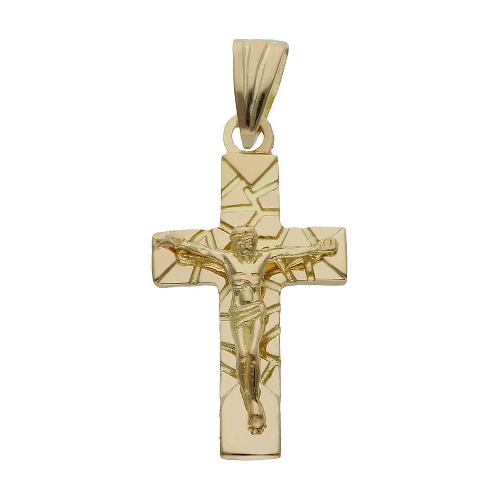 CRUZ + CRISTO ORO 18KL - 16x30MM