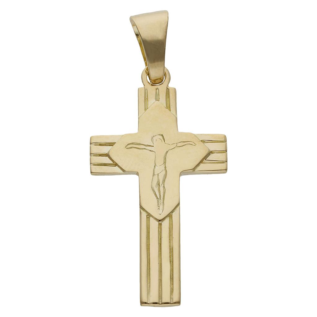 CRUZ + CRISTO ORO 18KL - 19x35MM