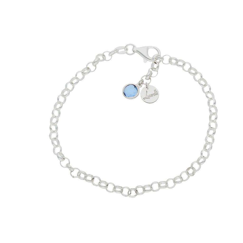 PULSERA MI HISTORIA PLATA 925MM - AZUL