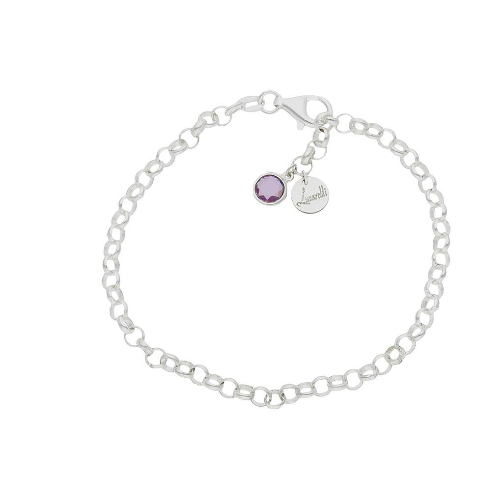 PULSERA MI HISTORIA PLATA 925MM - LILA