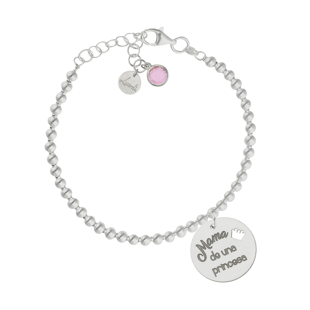 PULSERA MI HISTORIA PLATA 925MM BOLAS PRINCESA