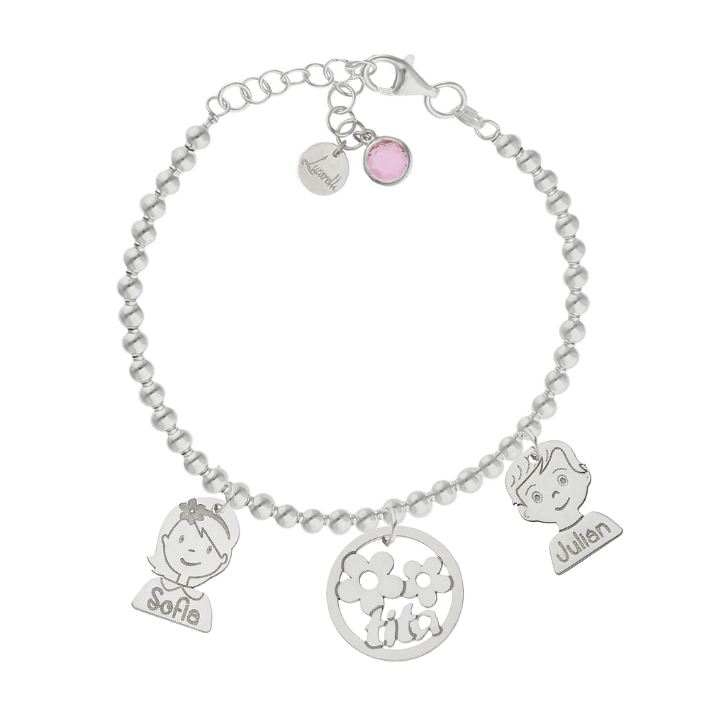 PULSERA MI HISTORIA PLATA 925MM BOLAS TITA