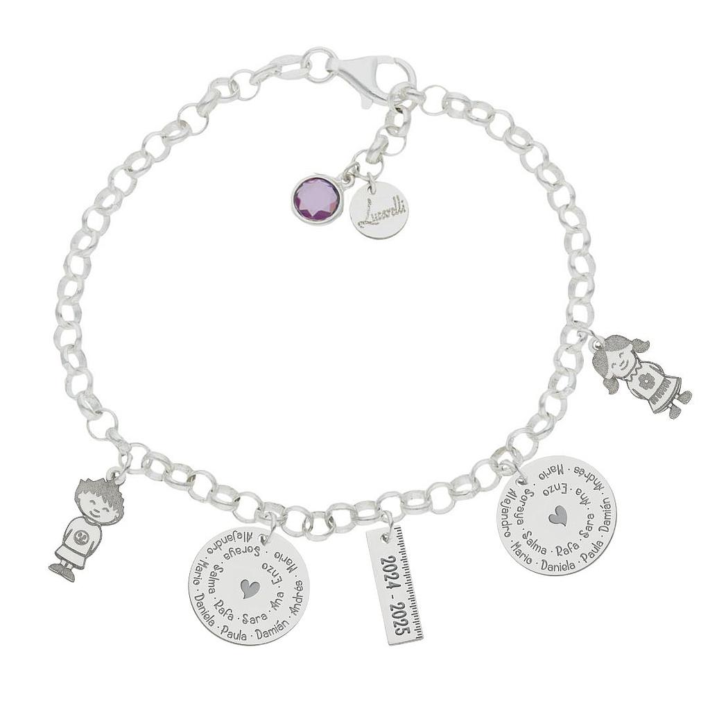 PULSERA MI HISTORIA PLATA 925MM CURSO ESCOLAR