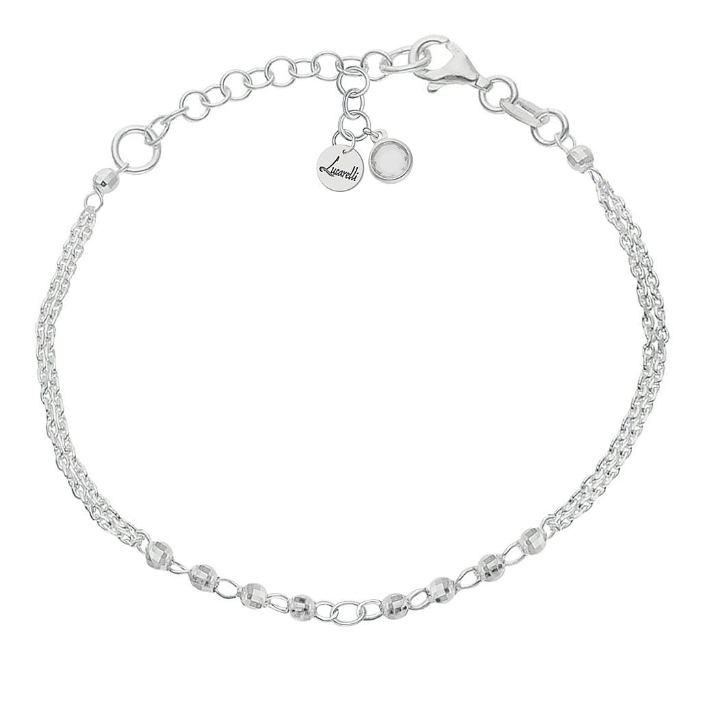 PULSERA MI HISTORIA PLATA 925MM FORZADA + BOLAS - CIRCONITA