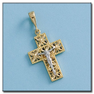 CRUZ CON CRISTO EN ORO DE 18KL - 16X23MM