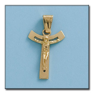 CRUZ CON CRISTO EN ORO DE 18KL - 17X23MM