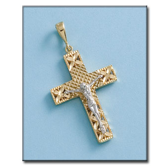 CRUZ CON CRISTO EN ORO DE 18KL - 21X32MM