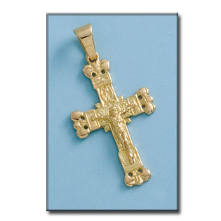 CRUZ CON CRISTO EN ORO DE 18KL - 26X42MM